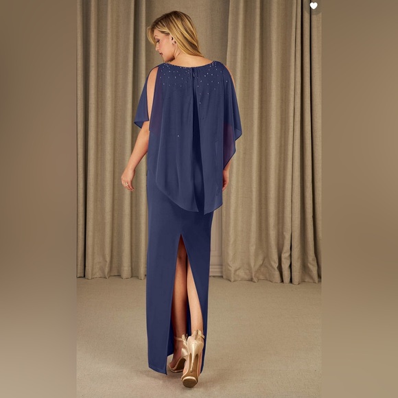 Azazie Aspen Mother of the Bride Dress in Stormy - Picture 2 of 2